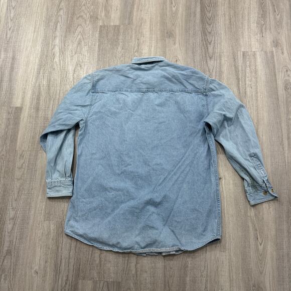 Vintage Chase Authentics Jeff Gordon Denim Shirt Men's Medium Blue Jean Nascar - Picture 6 of 8